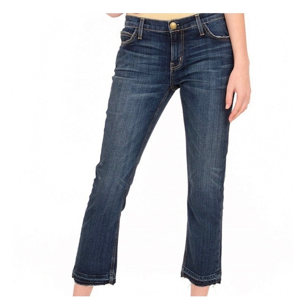 Current/Elliott The Cropped Straight Jeans Loved w/ Let Out Hem 30 Blue Denim